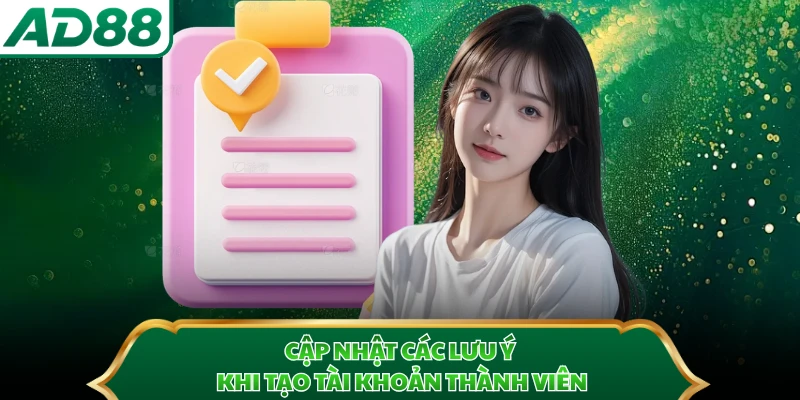Cập nhật các lưu ý khi tạo tài khoản thành viên