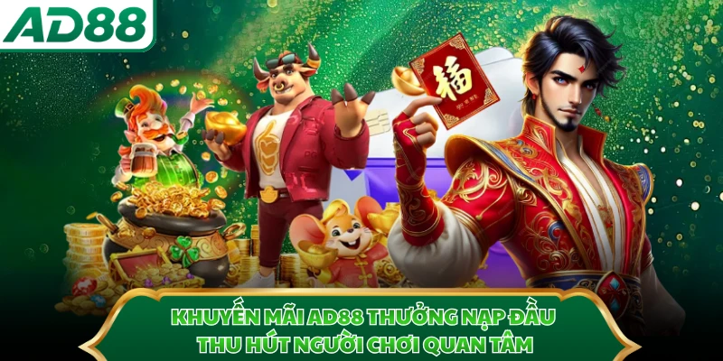 Khuyến mãi AD88 thưởng nạp đầu thu hút người chơi quan tâm